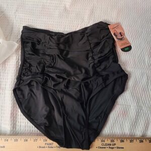 Shapermint Essentials High Waisted Control Bikini Bottom Black Large NWT 81068
